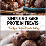 Plate of rich No Bake Protein Brownie Bites showing Healthy Protein Brownie Bites and Easy Protein Dessert Ideas for Paleo or Vegan Protein Brownies